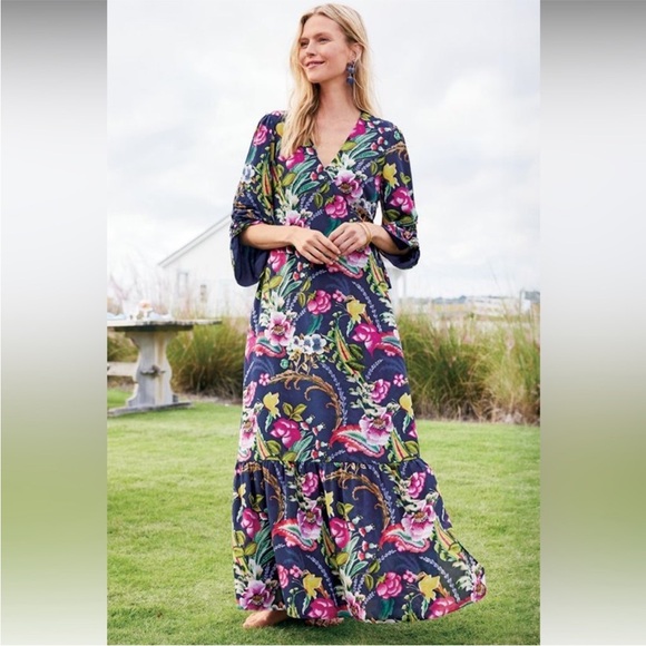 Soft Surroundings Dresses & Skirts - Soft Surroundings Samantha Maxi Floral Faux Wrap Dress size Large NWT